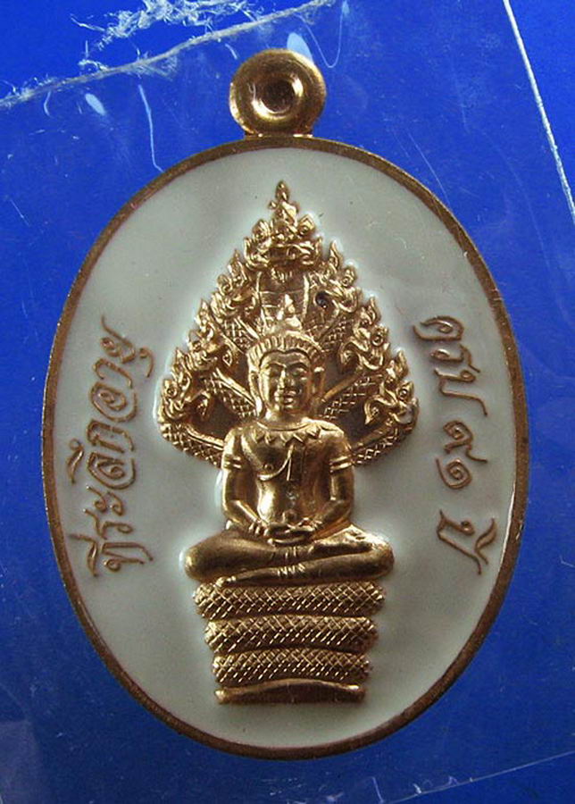 K1984เหรียญนาคปรก หลวงพ่อคูณ ปริสุทโธ รุ่นมหาลาภ91เนื้อทองแดงผิวไฟลงยาขาว สวยๆ ครับ