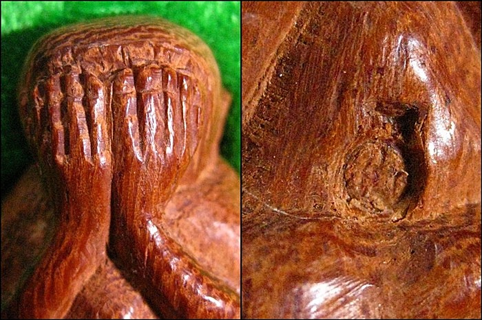 พระปิดตาไม้แก่นคูณปุ้มปุ้ย ออกวัดตะครองงาม ปี2556 พร้อมกล่องเดิมๆ