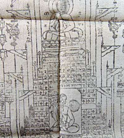 ผ้ายันต์เก่าพอประมาณ ขนาดผ้าเช็ดหน้า (ยันต์เหมือนหลวงพ่อโต วัดเขาบ่อทอง)