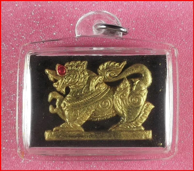 สิงห์ตะปบสาว เนื้อดำปัดทองฝังรากราคะ หลวงปู่ญาท่านเขียน สำนักสงฆ์ป่าช้าหนองขี้นก จ.อุบลราชธานี  #6