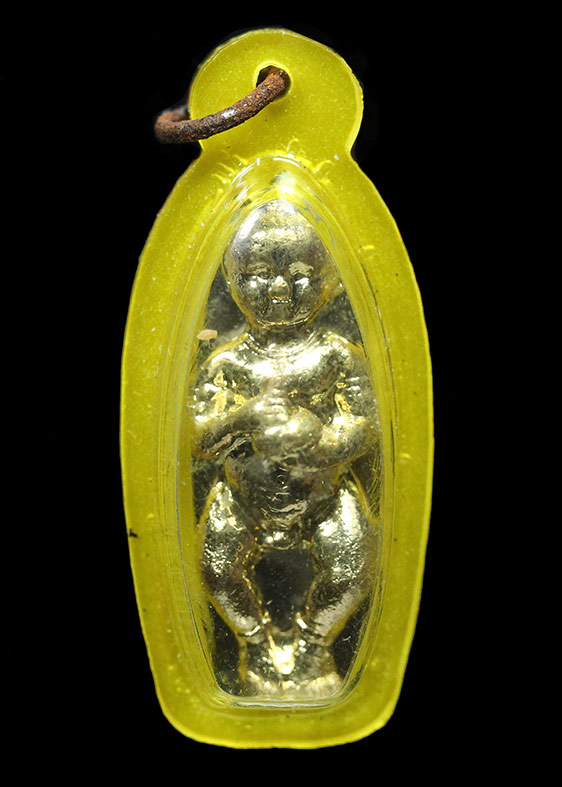 กุมารทองหลวงพ่อกวย ปี21 เนื้อตะกั่วเก่าๆอาบทองแดง ชุบทอง เลี่ยมเก่าๆเดิมๆ