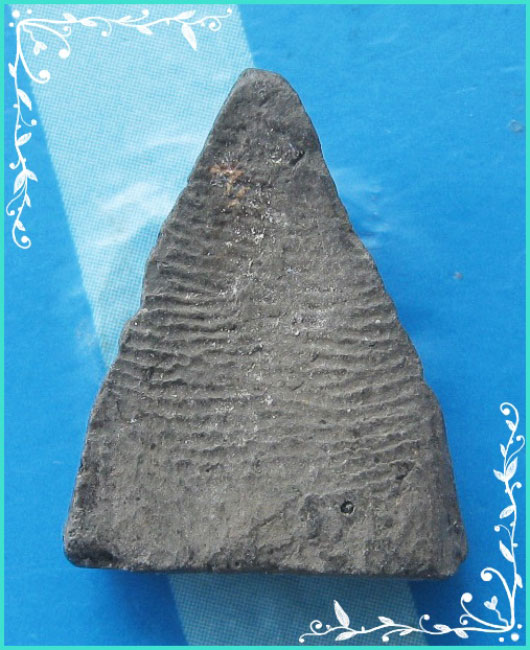 ..ลป.หอม วัดบางเตยกลาง ปท. พระนางพญา พิมพ์มารวิชัย เนื้อดินเผา หลังเรียบ พิมพ์จิ๋ว สีดำ..