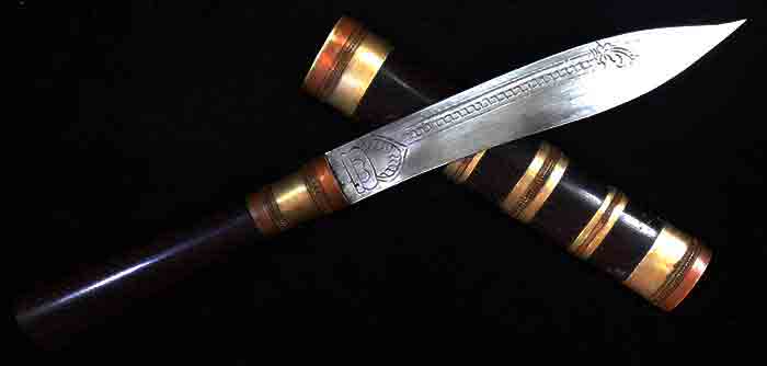 เคาะเดียวส่งEMS***มีดหมอลายเสมาใบโพธิ์ ความยาวฝัก+ด้าม 9 นิ้ว ไม้มงคล