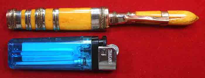 มีดหมอลายเสมา*** ฝักด้ามกระดูกความยาวใบมีด 2.5 นิ้ว