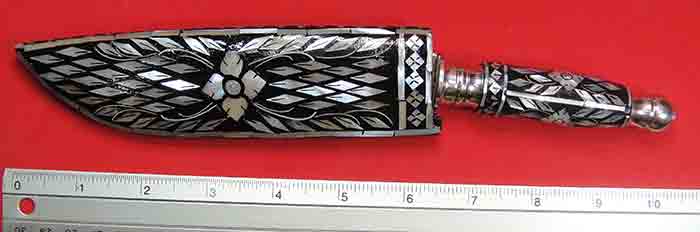 มีดหมอเหล็กน้ำพี้ขนาด 5 นิ้ว(ฝักด้าม 10 นิ้ว)ใบมีดแสตนเลส จารยันต์พุทธซ้อนและอักขระ นะ โม พุท ธา