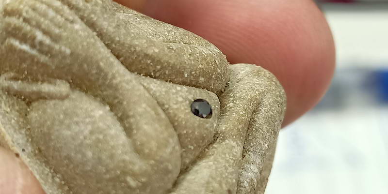 พระปิดตาปลดหนี้ ของขวัญ หลวงพ่อทอง วัดบ้านไร่ จ.นครราชสีมา ปี 2565 เนื้อผงน้ำมันสีขาว สะดืออุดพลอย