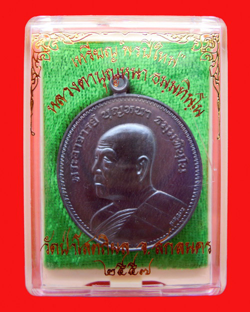 เหรียญหลวงปู่บุญหนา ธมฺมทินฺโน รุ่น พรปีใหม่ เนื้อ นวะโลหะ หมายเลข 158