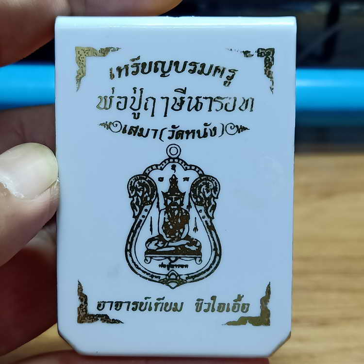 เหรียญบรมครู พ่อปู่ฤาษีนารอท พิมพ์เสมา(วัดหนัง) อาจารย์เทียม ชิวใจเอื้อ ปลุกเสก ณ วัดศาลาครืน