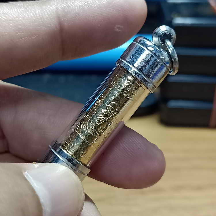 พร้อมใช้+ใบฝอยเดิม ตะกรุด มหาโภคทรัพย์คุ้มภัย (แคล้วคลาด ปลอดภัย มหาอุด) หลวงปู่แผ้ว ปวโร อุปถัมภ์
