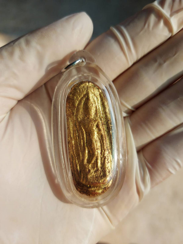 พระลีลาเม็ดขนุน ทุ่งเศรษฐี หลวงพ่อกวย สร้างไว้ วัดซับลำใย หลวงปู่หมุนเสก ปิดทองเดิม