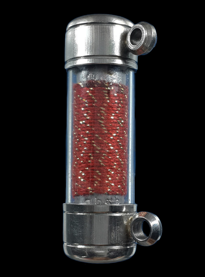 ตะกรุดเนื้อตะกั่ว ถักเชือก ตอกโค๊ด + หมายเลข3292 ขนาด 4 ซ.ม. 