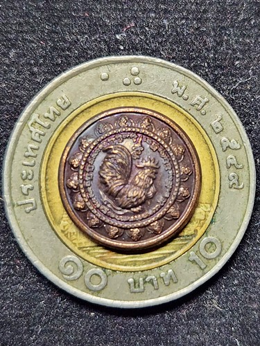 วัดถ้ำพรหมสวัสดิ์ จ.ลพบุรี เหรียญไก่ฟ้ามหาลาภ หลวงปู่สรวง เม็ดกระดุม รุ่นอายุวัฒนมงคล ปี55