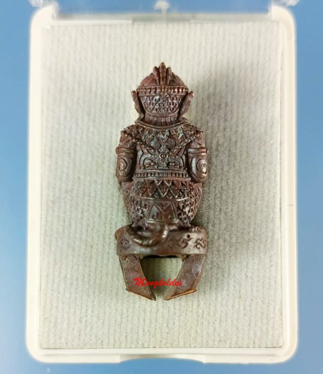 หนุมานรุ่นแรก ไตรมาส 58 หลวงพ่อรัตน์ วัดป่าหวาย เนื้อทองแดงเถื่อนก้นเดือย อุดผง No.116 1ใน 199 ตน 