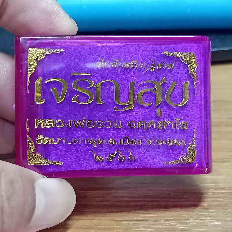 เหรียญเจริญสุข ที่ระลึกสร้างกุฏิสงฆ์ หลวงพ่อรวย วัดมาบตาพุด จ.ระยอง ปี 2566 เนื้อชนวน หมายเลข 287