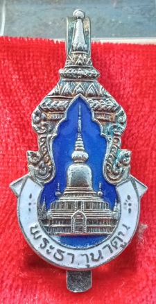 แหนบพระธาตุนาดูนลงยาสีน้ำเงิน+ขาว จ มหาสารคาม