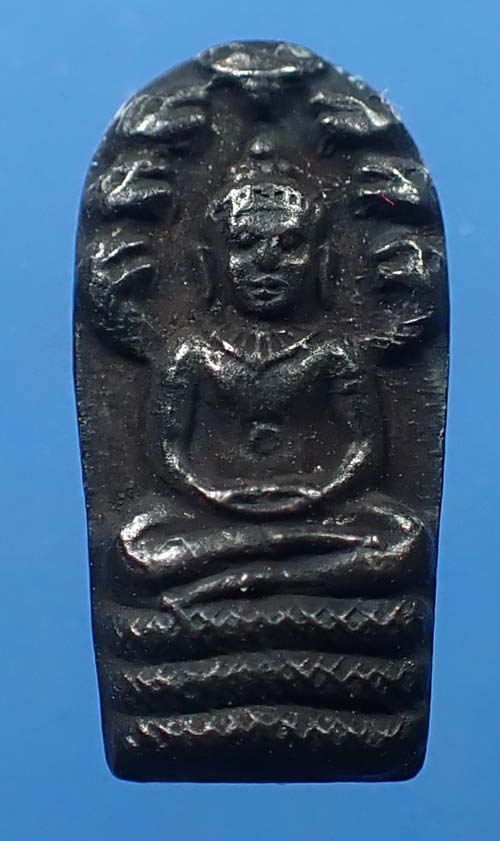 พระนาคปรกใบมะขาม รุ่นแรก ปี 2521 นวะโลหะกลับดำหายากที่สุด สภาพแชมป์ประเทศไทย+บัตรรับรองพระแท้*124