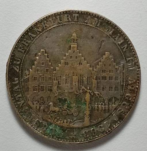 เหรียญเยอรมันนี 1863เหรียญที่ระลึก หัตกรรมของที่ระลึก รูปแบบบ้านอาคารตกแต่ง 