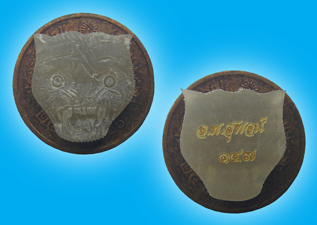 หน้าเสือแกะเม็ดกระดุม เนื้อเขาควายเผือก รุ่นรวยทันใจ หลวงพ่อสุพจน์ วัดห้วงพัฒนา ตราด