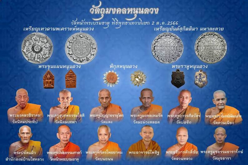 **เบาๆ**เหรียญเทวดานพเคราะห์หนุนดวง วัดหน้าพระบรมธาตุ จ.นครศรีฯ ปี ๒๕๖๖**มีโค้ด กล่องเดิม