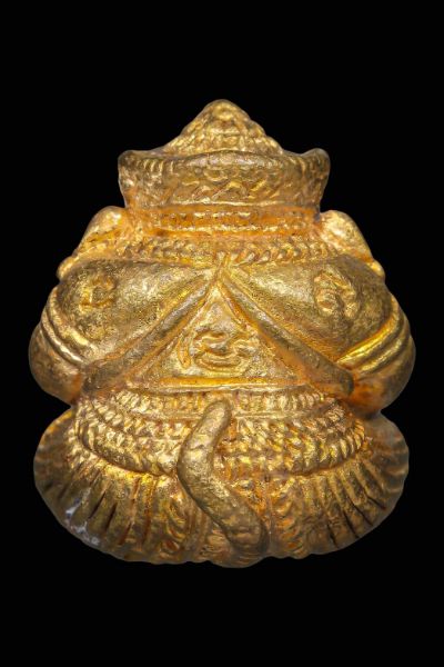 พระพิฆเนศปางอ้อมจักรวาล หลวงปู่หงษ์ พรหมปัญโญ เนื้อทองลำอู่ สุสานทุ่งมน จ.สุรินทร์  ปี2553