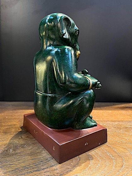 พระอุเชนทร์ หน้าตัก 5นิ้ว รมสีเขียวมรกต-ฐานแดง หลวงปู่อิ่ม วัดทุ่งนาใหม่