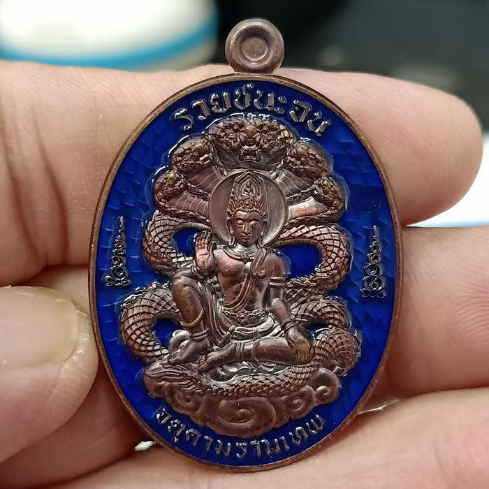 องค์พ่อจตุคามรามเทพ รุ่นรวยชนะจน วัดพระมหาธาตุวรมหาวิหาร นครศรีธรรมราช ปี 2566-2567 เนื้อทองแดงมันปู