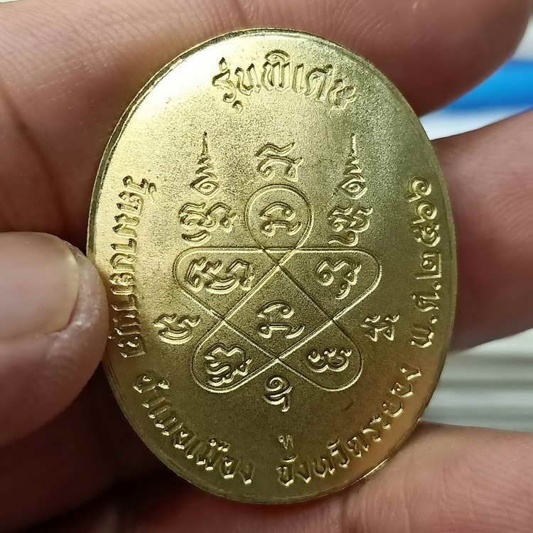 วัดสร้าง เหรียญหลังเต่า รุ่นพิเศษ 89 หลวงพ่อรวย วัดมาบตะพุด จ.ระยอง ปี 2566 เนื้อทองทิพย์