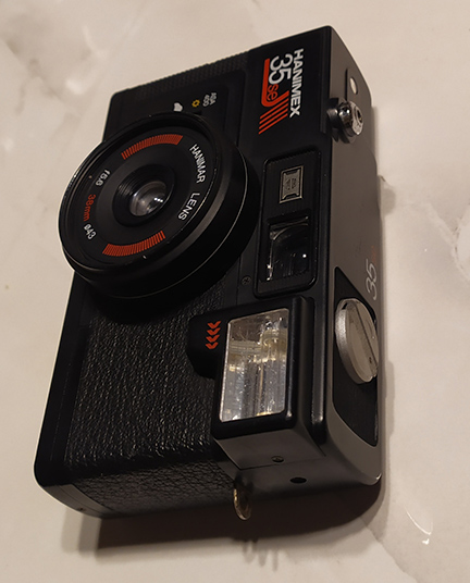 กล้องฟิลม์เก่า วินเทจ สวยๆหายาก HANIMEX 35 se บอดี้ดำ ทรงสวยคลาสสิคแฟลชแบบเลื่อนข้าง บอดี้ยังสวย