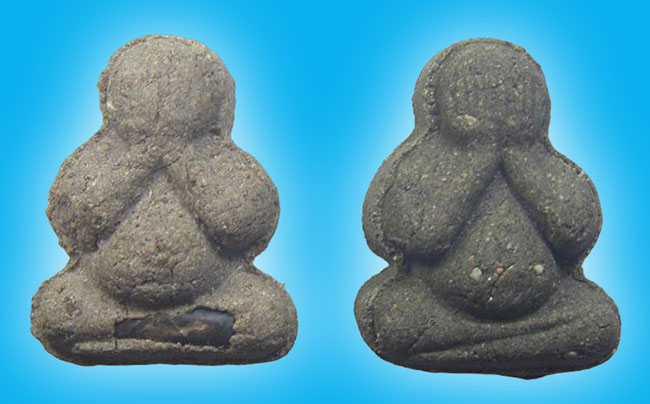 ปิดตาตุ๊กตา วัดผสมเนื้อเอง กดพิมพ์เองที่วัด หลวงพ่อวิรัช วัดดีบอน ราชบุรี 2 องค์