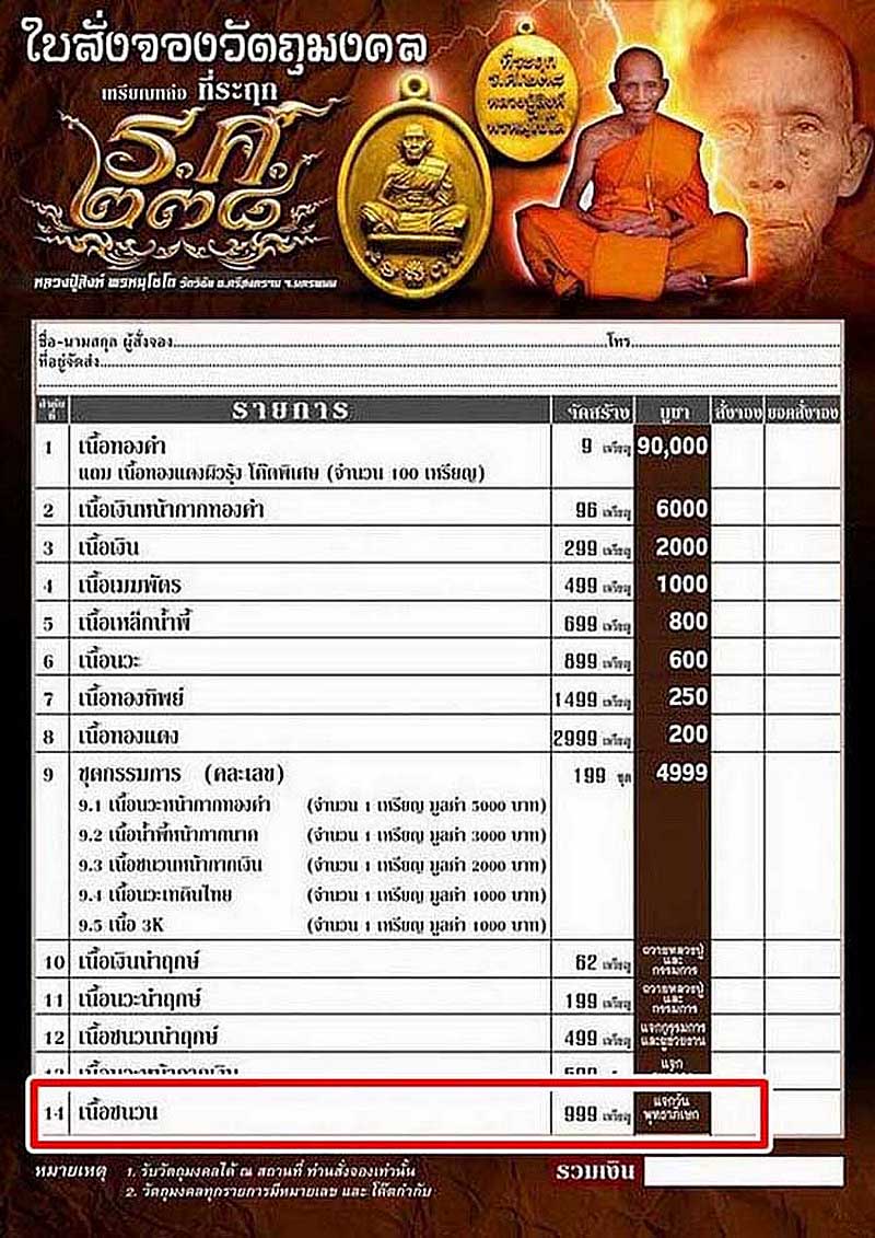 เหรียญหล่อที่ระฤก ร.ศ.238 หลวงปู่สิงห์ วัดวิชัย จ.นครพนม ปี62 เนื้อชนวน หมายเลข824 