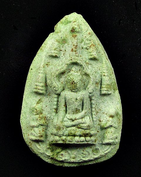 พระสามหอม วัดสาลีโข จ.นนทบุรี ปี09 เนื้อผงว่านสีเขียว