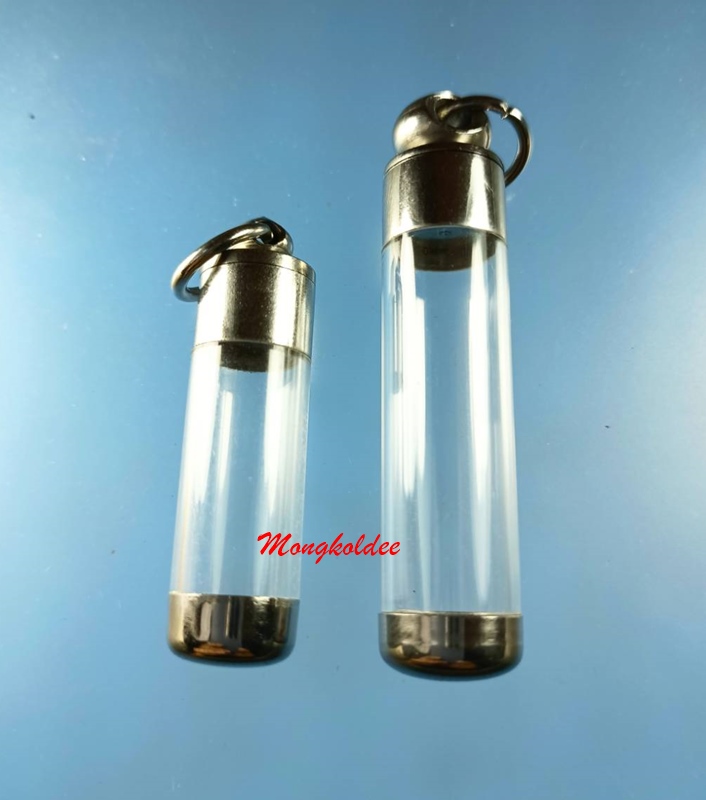 หลอดใส่ตะกรุด หลอดใส่เครื่องราง หัวเกลียวสเตนเลสเนื้อดี จัดโปรให้ 2 ขนาด ของใหม่ มือ 1