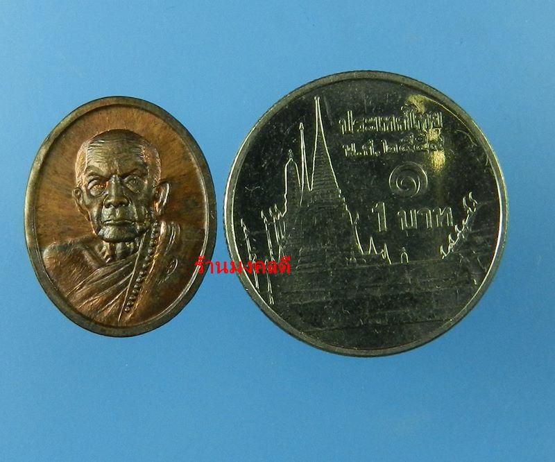 เหรียญเม็ดแตง หลวงปู่หมุน  วัดบ้านจาน รศ.232 รุ่น 119 ปี เนื้อทองแดงรมดำ No.9295