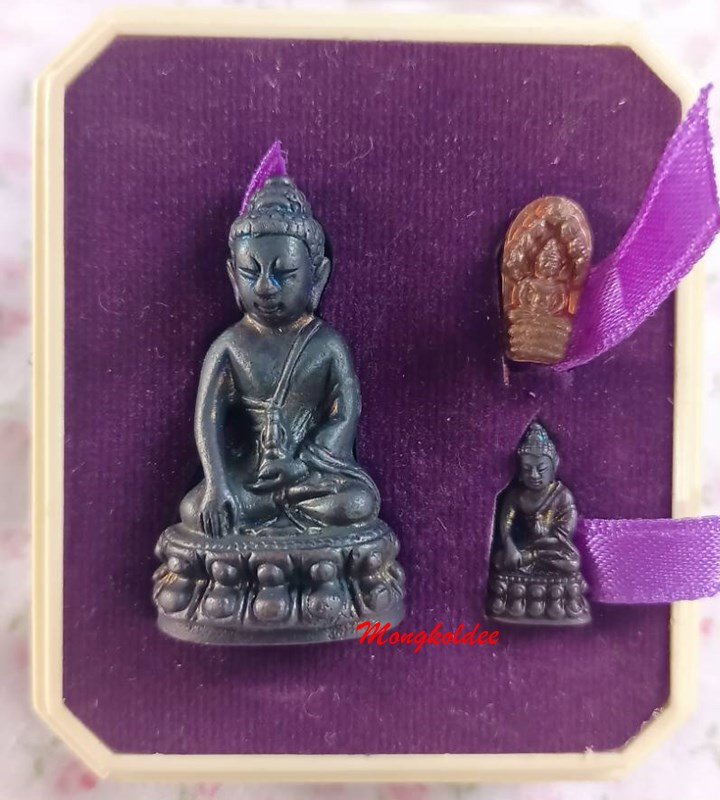 พระกริ่งชินบัญชรรับเสด็จ หลวงพ่อคง ฐิตวิริโยภิขุ วัดเขากลิ้ง จ.เพชรบุรี ปี54 ชุด 3 องค์