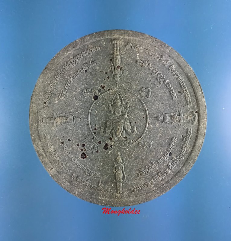 พระผงเสาหลักเมือง เทวดาซ้าย-ขวา หลังพระพรหมประทับช้าง3เศียร วัดเจดีย์หลวงวรวิหาร จ.เชียงใหม่ 