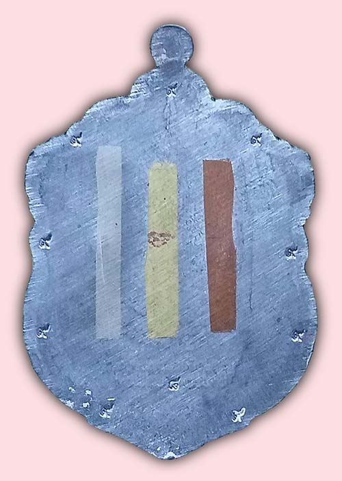 เหรียญเนื้อตะกั่วหลังเรียบ เจิมแป้ง หลังฝังตะกรุด 3 กษัตริย์ ตอกโค๊ด ๙ รอบ หลวงปู่อิ่ม วัดทุ่งนาใหม่