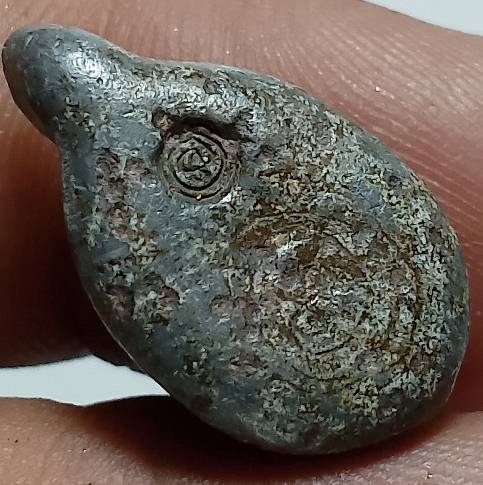 พญาเต่าเรือน เนื้อชินตะกั่ว ตอกโค้ต เก่า  มีจาร  