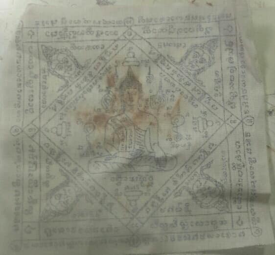 ผ้ายันต์พระพุทธมารวิชัย พรหมสี่หน้า ไม่ทราบวัด