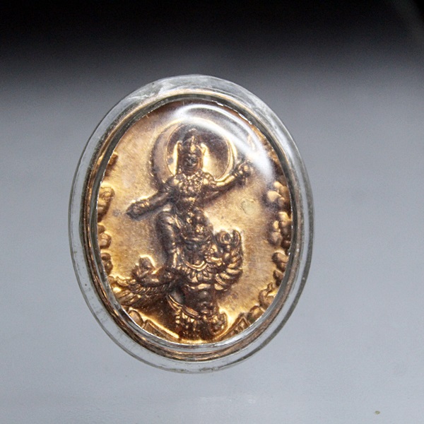 A319เหรียญเทพพระราหูทรงครุฑ ด้านหลังแม่จาม  เนื้อนวะ ขนาด 3.2 CM  จัดสร้างปี 2554 โดยสถาบันพยากรณ์ศา