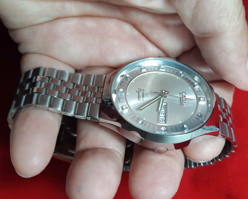 นาฬิกาข้อมือชาย CADET  AUTOMATIC SWISS MADE โบราณ เม็ดมะยม 1 จังหวะสภาพ100%
