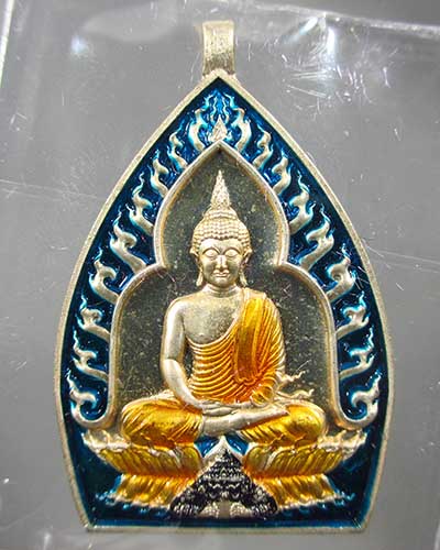 เหรียญเจ้าสัวปั้ม รวยพันล้าน พระอาจารย์สัญญา(คง)วัดกลางบางแก้ว เนื้อสัตตะโลหะอาบเงินลงยา เลข 186