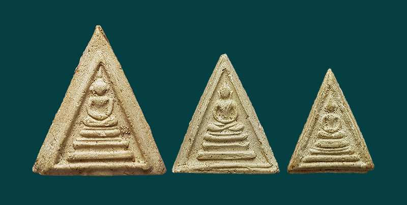 วัดระฆังโฆสิตาราม กทม หลวงปู่หิน  พิมพ์กลาง สามเหลี่ยม เนื้อผงใบลาน