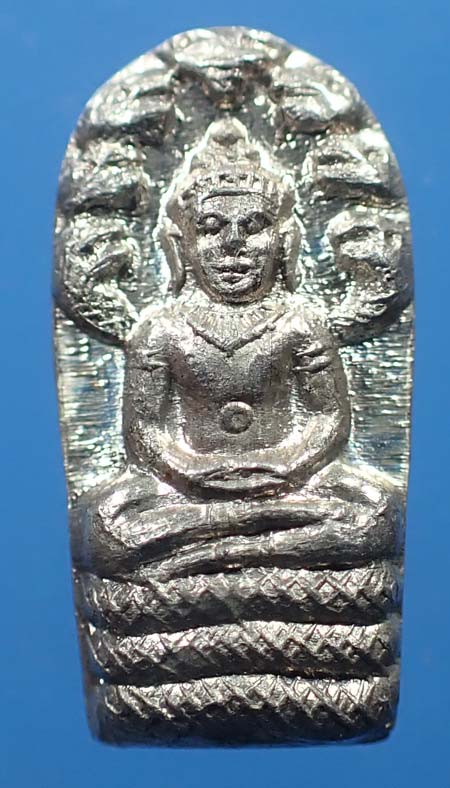 พระนาคปรกใบมะขาม รุ่นแรก ปี 2521 เนื้อเงินหายากที่สุด สภาพแชมป์ประเทศไทย+บัตรรับรองพระแท้*72
