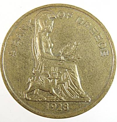 เหรียญประเทศกรีกหมุนเวียน 1928