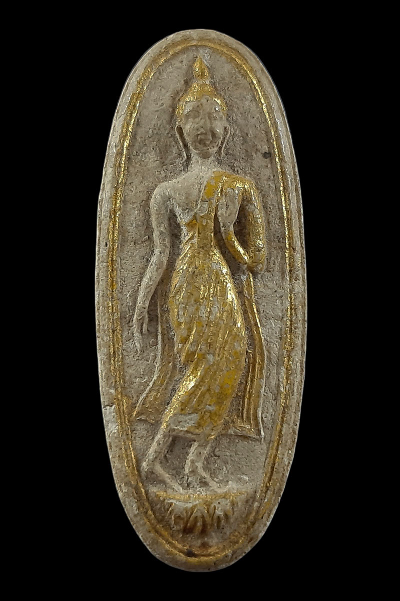 พระลีลาเนื้อผง หลวงปู่เส็ง วัดบางนา จ.ปทุมธานี 