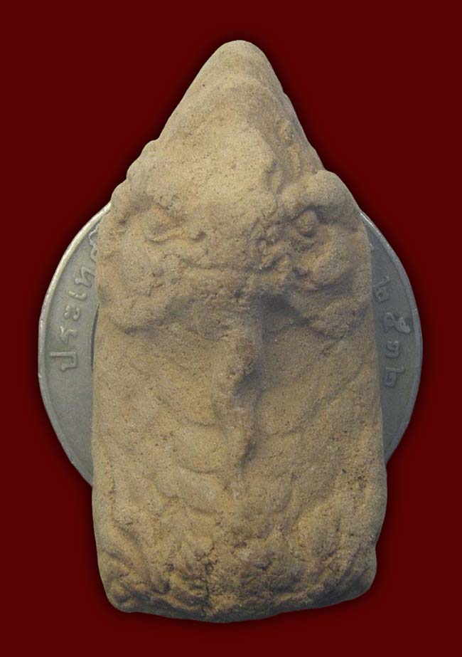 พญานาค เนื้อดินเผา หลังปั๊มยันต์หมึก ไม่ทราบที่