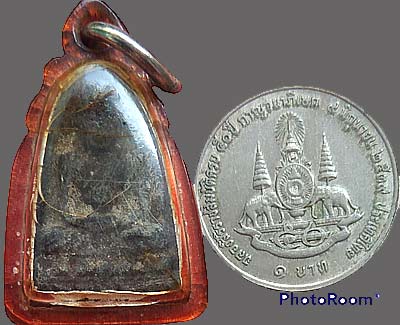 *รูปเหมือนผงว่านใบลานผสมสีผึ้งเขียว หลวงพ่อทาบ วัดกระบกขึ้นผึ้ง ระยอง ปี๒๕๐๕*