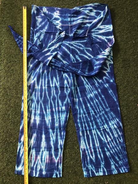 กางเกงนอน ผ้ามัดย้อม ลายสีน้ำเงิน สำหรับคนสูงไม่เกิน 165-170 cm ของใหม่2