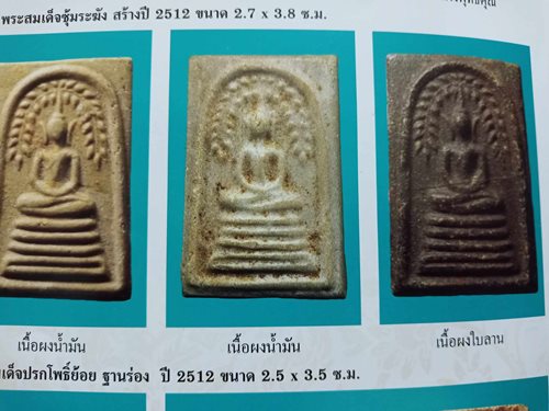 พระสมเด็จปรกโพธิ์ย้อย หลวงพ่อกวย ปี 2512 เนื้อผงน้ำมัน วัดโฆสิตาราม จ. ชัยนาท