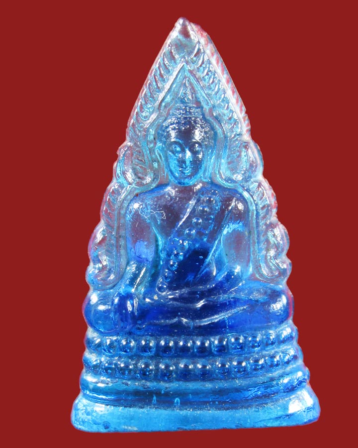 **เคาะแรก**พระพุทธชินราช หลวงพรหมโยธี ปี2493 เนื้อแก้วสีฟ้าอ่อน วัดพระศรีรัตนมหาธาตุ จ.พิษณุโลก